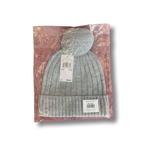 NWT Michael Kors Toque Hat Beanie in Gray with Pom Pom